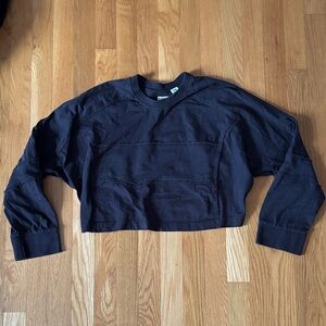 BDG Women’s M Black Patchwork Cropped Long Sleeve Shirt